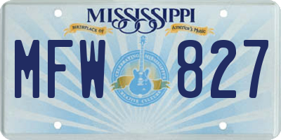 MS license plate MFW827