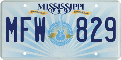 MS license plate MFW829