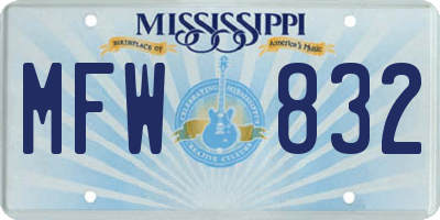 MS license plate MFW832