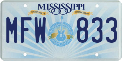 MS license plate MFW833