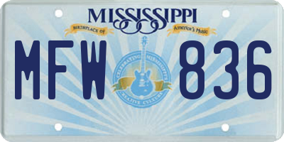 MS license plate MFW836