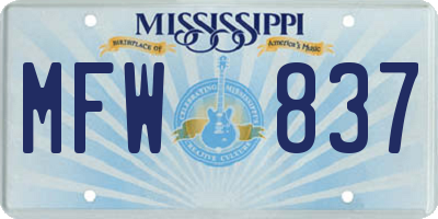 MS license plate MFW837