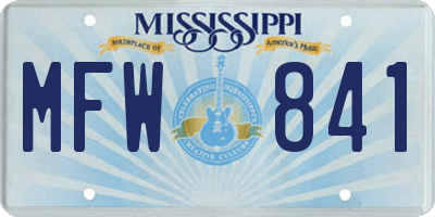 MS license plate MFW841