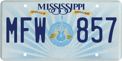 MS license plate MFW857