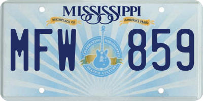 MS license plate MFW859