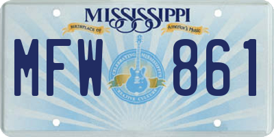 MS license plate MFW861