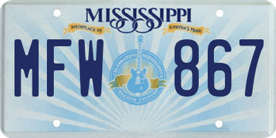 MS license plate MFW867