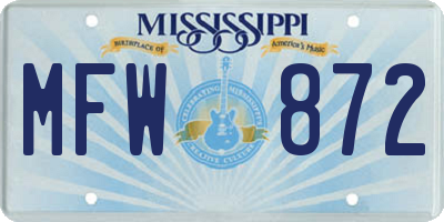 MS license plate MFW872