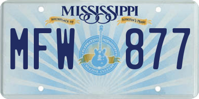 MS license plate MFW877