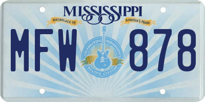 MS license plate MFW878