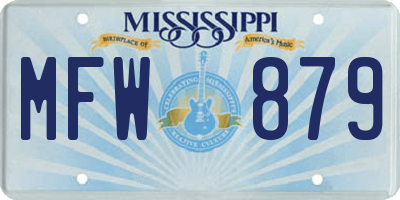 MS license plate MFW879