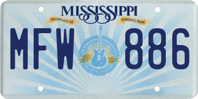 MS license plate MFW886
