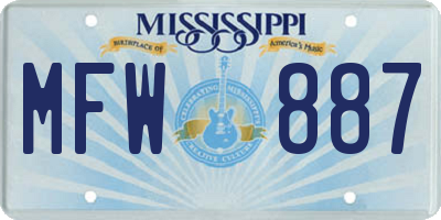 MS license plate MFW887