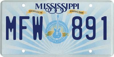 MS license plate MFW891