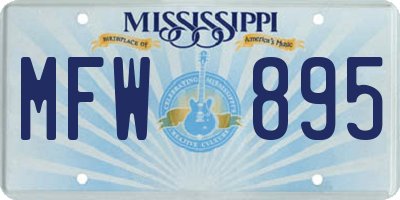 MS license plate MFW895