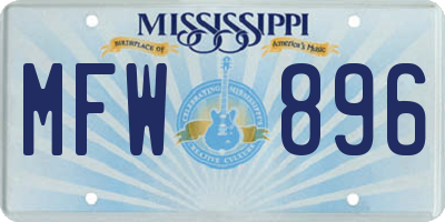 MS license plate MFW896