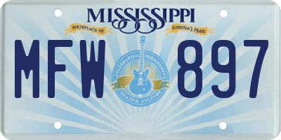 MS license plate MFW897