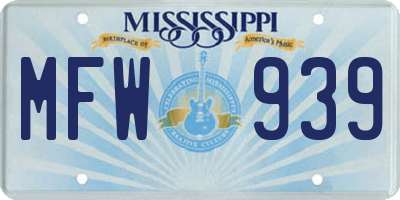 MS license plate MFW939