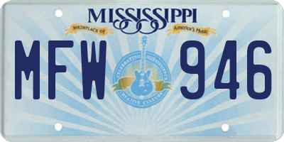 MS license plate MFW946