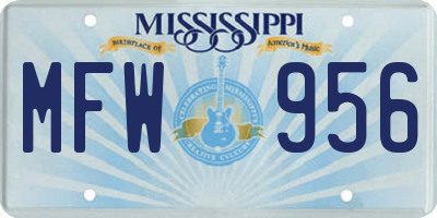 MS license plate MFW956