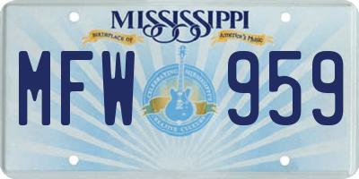 MS license plate MFW959
