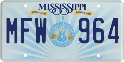 MS license plate MFW964