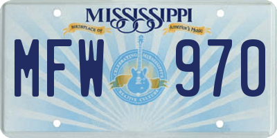MS license plate MFW970
