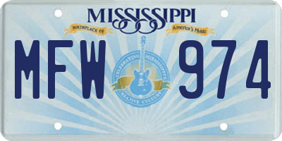 MS license plate MFW974