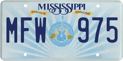 MS license plate MFW975