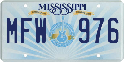 MS license plate MFW976