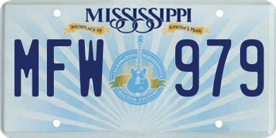 MS license plate MFW979