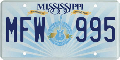 MS license plate MFW995