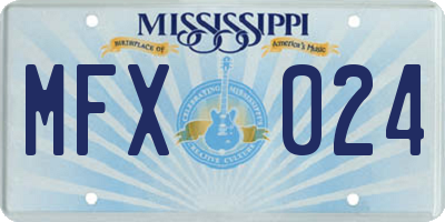 MS license plate MFX024