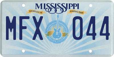 MS license plate MFX044