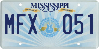 MS license plate MFX051