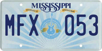 MS license plate MFX053