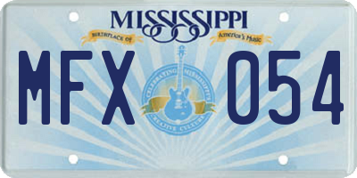 MS license plate MFX054