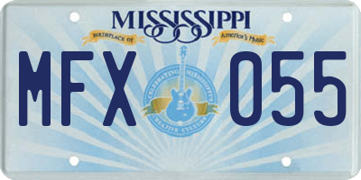 MS license plate MFX055