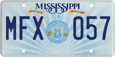 MS license plate MFX057
