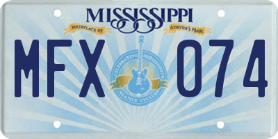 MS license plate MFX074