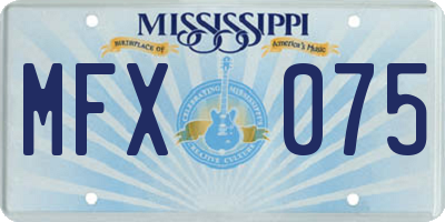 MS license plate MFX075