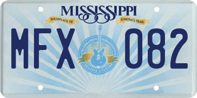 MS license plate MFX082
