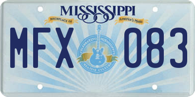MS license plate MFX083