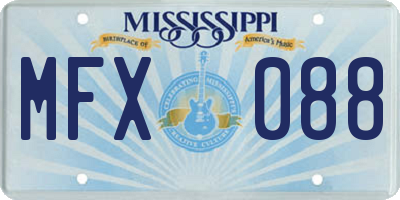 MS license plate MFX088