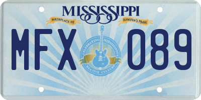 MS license plate MFX089