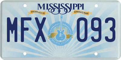 MS license plate MFX093