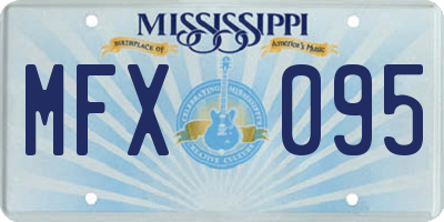 MS license plate MFX095