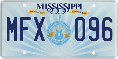 MS license plate MFX096