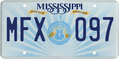 MS license plate MFX097