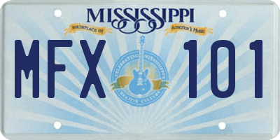 MS license plate MFX101
